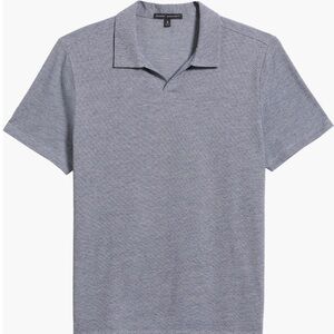 Robert Barakett Blue Short Sleeve Johnny Collar Polo